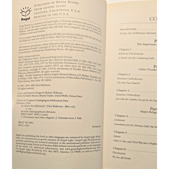 So What's The Difference? Paperback Fritz Ridenour - Picture 2 of 6